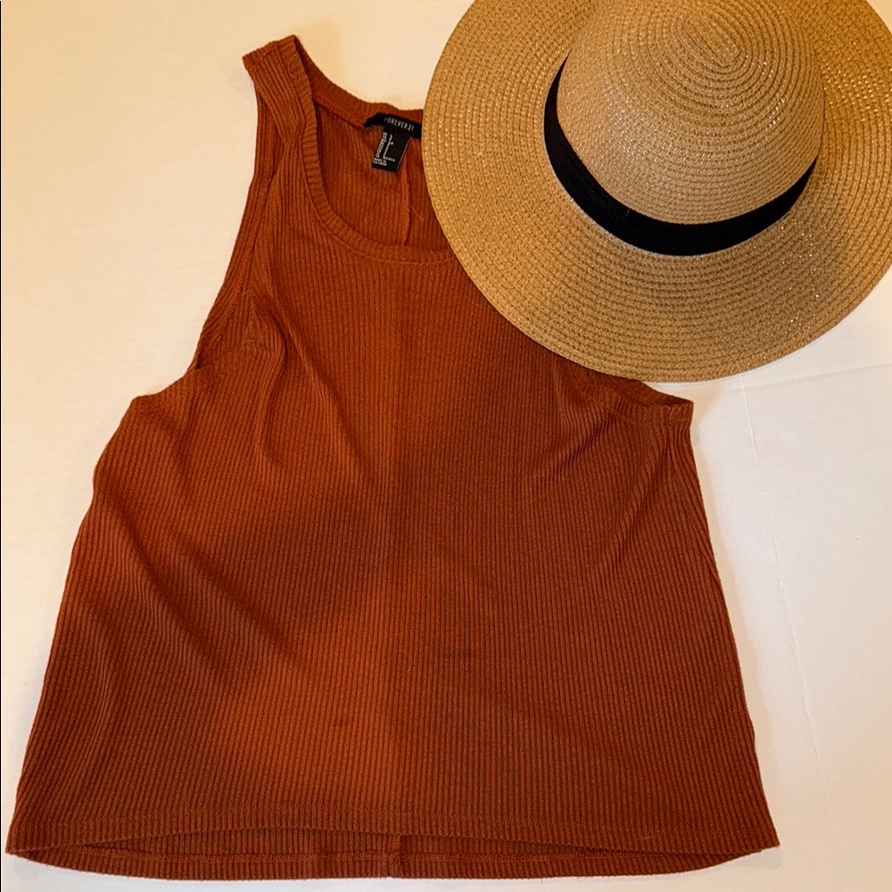Forever 21 Rust Ribbed Tank Top